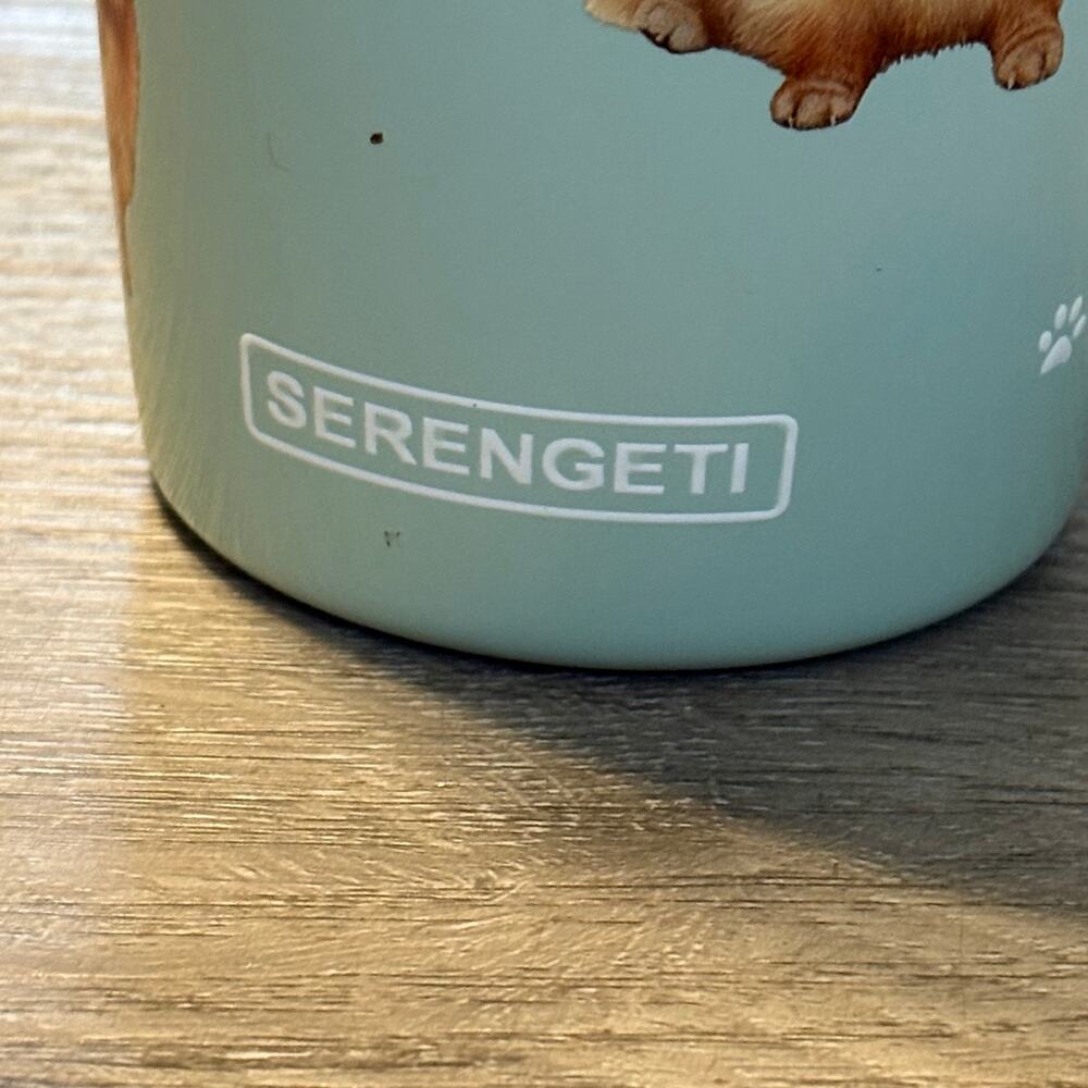 Serengeti Pomeranian Dog Tumbler 20oz Stainless Steel Sage Green Sliding Lid - Picture 2 of 7
